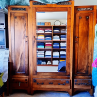 Armadio antico noce, specchio, primi 900,  Liberty