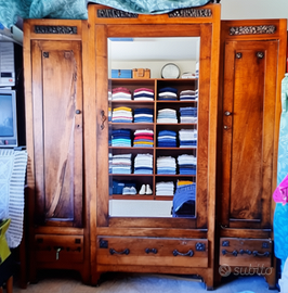 Armadio antico noce, specchio, primi 900,  Liberty