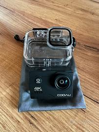 Action cam 4K ultra hd, cooau, custodia subacquea