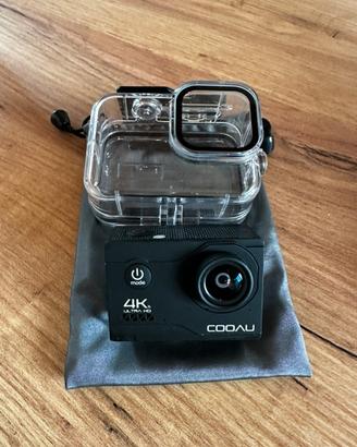 Action cam 4K ultra hd, cooau, custodia subacquea
