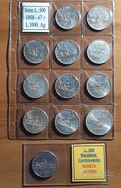 Serie L. 500 Arg.  + L. 500  Caravelle  "prova "