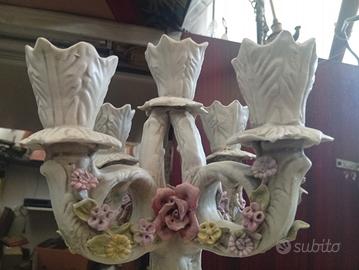 Candelabro Antico  in ceramica firmato Casaurania