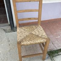 Sedie in legno seduta in paglia — stile rustico