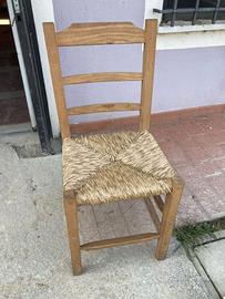 Sedie in legno seduta in paglia — stile rustico