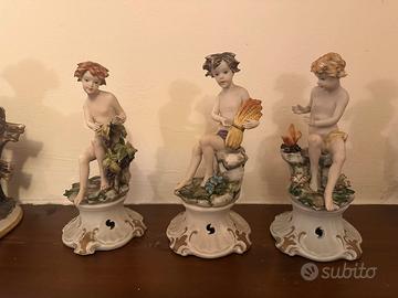 3 statuine in ceramica di Capo Di Monte