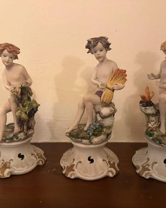 3 statuine in ceramica di Capo Di Monte