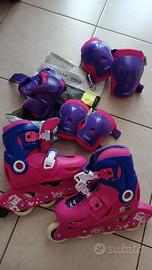 Set completo Pattini roller bambina Xxs 3-7 anni