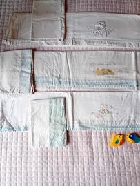 Set tre lenzuola sopra con federa in cotone 