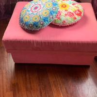 Pouf letto singolo a scomparsa  Alcantara rosa