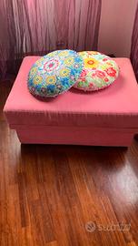 Pouf letto singolo a scomparsa  Alcantara rosa