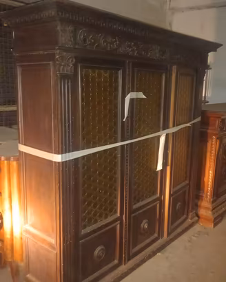 Libreria inizio '900 in legno con vetro dell'epoca