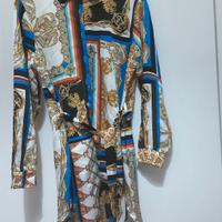 abito elegante a camicia  chemisier con spacco 