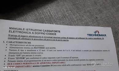 cassaforte da murare nuova