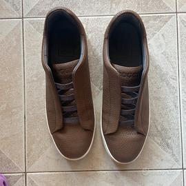 Scarpe sneakers uomo in pelle marrone Boggi