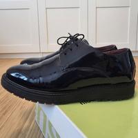 vernice blu scarpe basse lacci 39