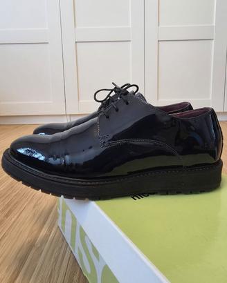vernice blu scarpe basse lacci 39