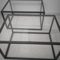 Coppia di tavolini o comodini cubo anni 1970