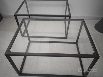 Coppia di tavolini o comodini cubo anni 1970