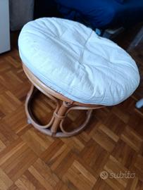 sedia pouf in vimini