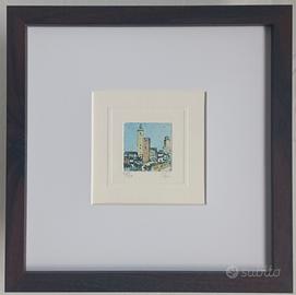 Acqueforti di 2 vedute Toscane 20x20 