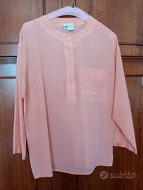 Blusa donna in seta color salmone