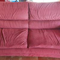 Divano letto 3 posti in alcantara rosso bordeaux