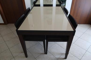 Tavolo allungabile e sedie rovere massello