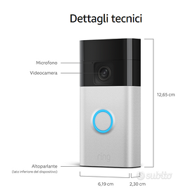 Videocitofono Ring Senza Fili - Installazione In 5 Minuti, Video HD E Notturno A Colori