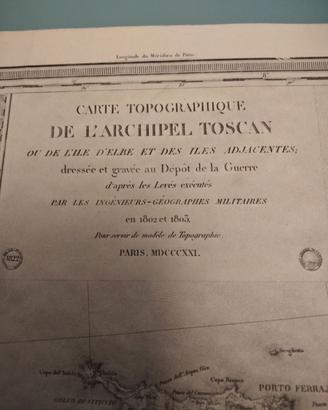 Carta topographique  archipel toscan 1802