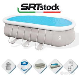 Piscina Fuoriterra Ovale Grigia Avenli 610x360x122