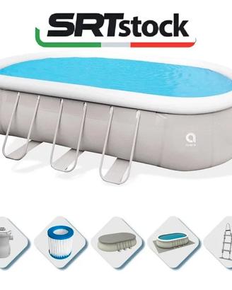 Piscina Fuoriterra Ovale Grigia Avenli 610x360x122