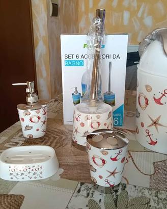 Set 6 accessori da bagno in pvc