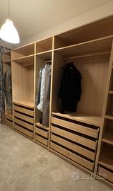 Armadio IKEA PAX 3,5 metri con cassetti e ripiani