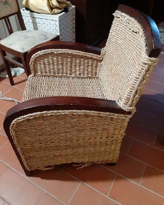 Poltrona legno e corda