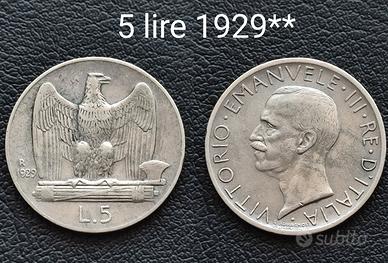 5 lire 1929**