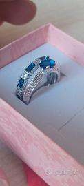 anello fidanzamento e fedina in argento 17mm