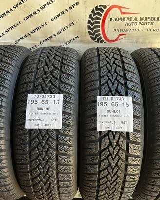 4 PNEUMATICI 195/65 R15 DUNLOP INVERNALI SEMINUOVE