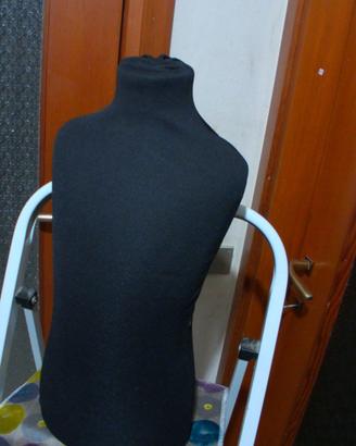 Busto Polistirolo Vintage rivestito in tessuto