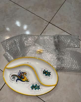 Piatto in ceramica artistica diviso