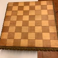 Dama/scacchi in legno massello intarziata