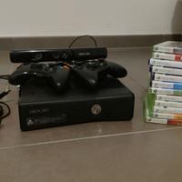 "xbox 360 S + 2 controller + kinect + giochi"