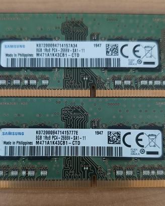 RAM notebook portatile 16GB (8 x 2) Samsung