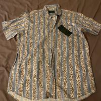 Camicia vintage anni 90 green leaves