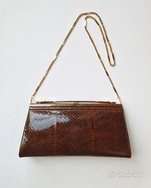 Elegante Pochette Vintage vera pelle di serpente
