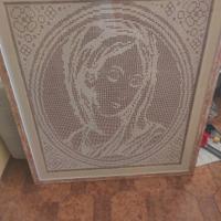 quadro madonna all'uncinetto 