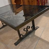 tavolo ferro battuto e vetro 