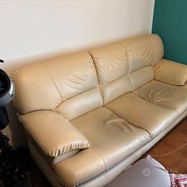 Divano 3 posti in vera pelle