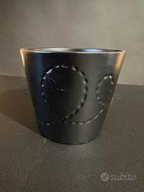 Vasetto in coccio, nero, porta piante fiori