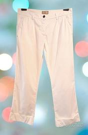 Pantalone da donna in cotone bianco dritti - Fay