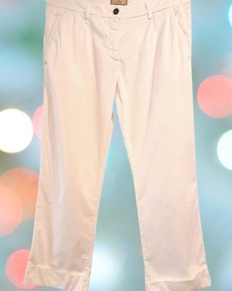 Pantalone da donna in cotone bianco dritti - Fay